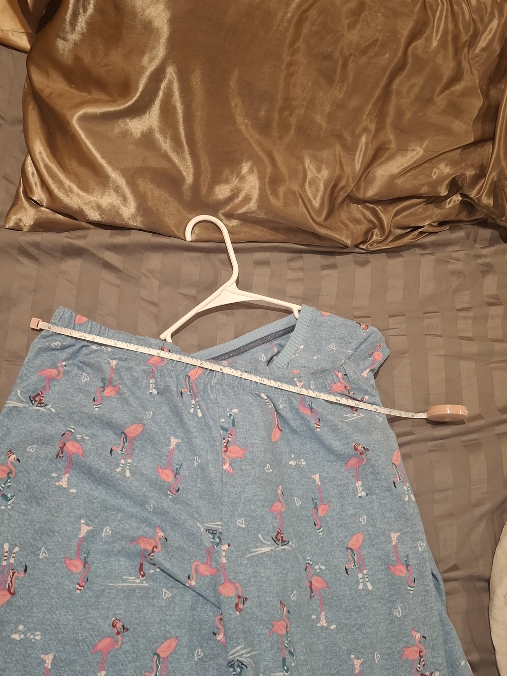 Relaxed Light Blue Women’s Pajama Set with Pink Accent Print - Picture 12 of 16